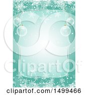 Poster, Art Print Of Christmas Border With 3d Baubles And Snowflakes