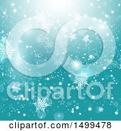 Clipart Of A Star And Snowflake Background Royalty Free Vector Illustration