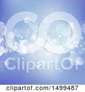 Clipart Of A Blue Bokeh Flare And Star Background Royalty Free Vector Illustration