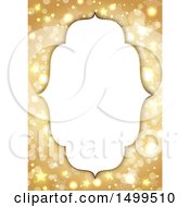 Poster, Art Print Of Christmas Border With Golden Flares And Stars