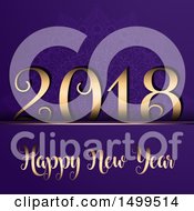 Poster, Art Print Of Happy New Year 2018 Design On Purple