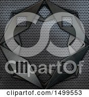 Clipart Of A Perforated Metal Background With A Brushed Frame Royalty Free Illustration