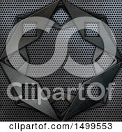 Poster, Art Print Of Perforated Metal Background With A Brushed Frame