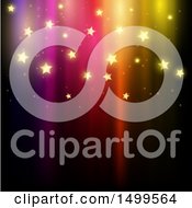 Poster, Art Print Of Colorful Background With Golden Shiny Stars