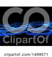 Clipart Of A Background Of Blue Waves On Black Royalty Free Illustration