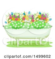 Poster, Art Print Of Flower Garden In A Bath Tub