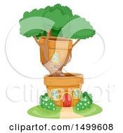 Poster, Art Print Of Bonsai Tree House With Pots