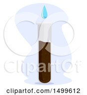 Clipart Of A Water Drop Over A Test Tube Of Soil Royalty Free Vector Illustration by BNP Design Studio
