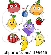 Poster, Art Print Of Happy Fruit Character Mascots