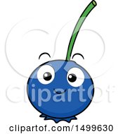 Clipart Of A Blueberry Character Mascot Royalty Free Vector Illustration
