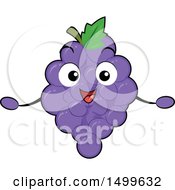 Clipart Of A Purple Grapes Character Mascot Royalty Free Vector Illustration
