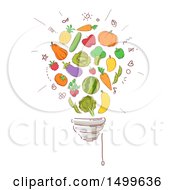 Poster, Art Print Of Sketched Light Bulb Of Produce