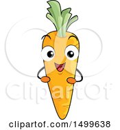 Clipart Of A Happy Carrot Character Mascot Royalty Free Vector Illustration