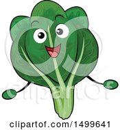 Clipart Of A Happy Cabbage Character Mascot Royalty Free Vector Illustration