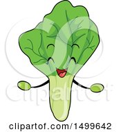 Clipart Of A Happy Cabbage Character Mascot Royalty Free Vector Illustration