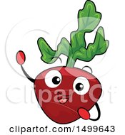 Clipart Of A Happy Radish Character Mascot Royalty Free Vector Illustration by BNP Design Studio