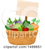 Poster, Art Print Of Basket Of Veggies With A Sign