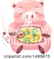 Poster, Art Print Of Piggy Bank Vault Mascot With A View Into His Belly