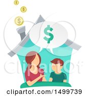 Poster, Art Print Of Mother Teaching Her Son About Finances In Their Home