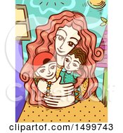 Poster, Art Print Of Loving Mother Embracing Her Children