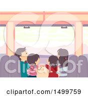 Clipart Of A Family Looking Out Of A Train Window Royalty Free Vector Illustration