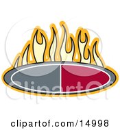 Flames Above An Oval