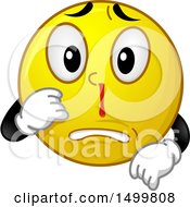 Clipart Of A Smiley Emoticon Emoji With A Bloody Nose Royalty Free Vector Illustration by BNP Design Studio
