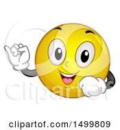 Clipart Of A Smiley Emoticon Emoji Pinky Swearing Royalty Free Vector Illustration