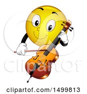 Poster, Art Print Of Smiley Emoticon Emoji Playing A Cello