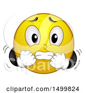 Clipart Of A Smiley Emoticon Emoji Acting Scared Royalty Free Vector Illustration