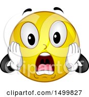 Clipart Of A Smiley Emoticon Emoji Screaming Royalty Free Vector Illustration