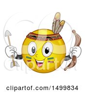 Poster, Art Print Of Smiley Emoticon Emoji Native American Holding A Bow And Arrow