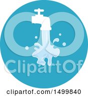 Clipart Of A Hand Washing Faucet Icon Royalty Free Vector Illustration by BNP Design Studio