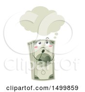 Clipart Of A Thinking Cash Money Character Royalty Free Vector Illustration