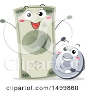 Poster, Art Print Of Happy Coin And Dollar Bill