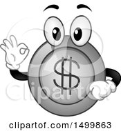 Poster, Art Print Of Happy Coin Mascot Gesturing Ok
