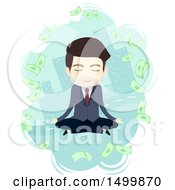 Poster, Art Print Of Business Man Meditating And Thinking About Money In A City