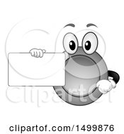 Poster, Art Print Of Silver Coin Mascot Holding A Blank Card