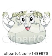 Poster, Art Print Of Money Bag Character With Cash