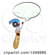Clipart Of A Paintbrush Mascot Character Talking Royalty Free Vector Illustration