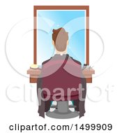 Poster, Art Print Of Client Sitting In A Barber Chair