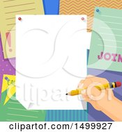 Poster, Art Print Of Hand Signing A Club Poster On A Bulletin Board