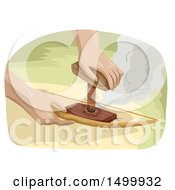 Poster, Art Print Of Pair Of Hands Using A Bow Drill To Make Fire