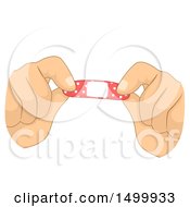 Clipart Of A Pair Of Hands Holding A Bandage Royalty Free Vector Illustration by BNP Design Studio