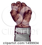 Clipart Of A Black Fisted Hand Royalty Free Vector Illustration