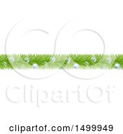 Clipart Of A Christmas Branch Garland With Silver Baubles Royalty Free Vector Illustration