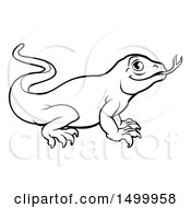 Poster, Art Print Of Lineart Komodo Dragon Lizard