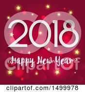 Clipart Of A Happy New Year 2018 Design Over Pink Royalty Free Vector Illustration