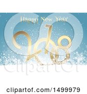 Clipart Of A Happy New Year 2018 Design With Snowflakes Royalty Free Vector Illustration