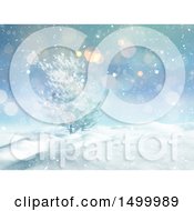 Poster, Art Print Of 3d Snowy Winter Landscape With Trees